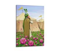Religious Islamic Illustration - Style Muhammad With Tent And Flower Field Decorative Painting Canvas Wall Posters And Modern Family Bedroom Decor 16x24inch(40x60cm)
