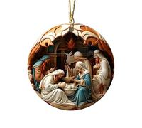Religious Jesus Nativity Scene Ornament - Jesus Birth Christmas Keepsake | Meaningful Christmas Tree Ornament, Ideal Religious Gift for Family and Holiday Parties
