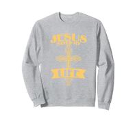 Religious Jesus Saved My Life Christian Church Sweatshirt, Adult Unisex, Heather Grey, Small