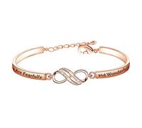Religious Jewelry Baptism Gift You are Beautiful for You are Fearfully and Wonderfully Made Infinity Bracelet Psalm 139:14 Gift (You Are Beautiful-RG)
