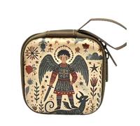 Religious Jewelry Storage Box Catholic Rosary Pouches Coin Purses with Zippers Closures Portable Headphone Bag Women Men Rosary Prayer Bag