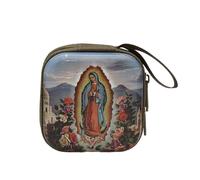 Religious Jewelry Storage Box Catholic Rosary Pouches Coin Purses with Zippers Closures Portable Headphone Bag for Women Men Coin Purses