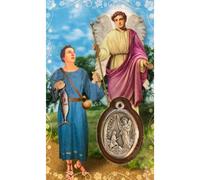 Religious Keepsake Gift 3 1/4" Laminated Saint St Raphael the Archangel Holy Prayer Card with Medal