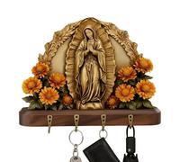 Religious Key Holder Wall Hook - 12cm Decorative Organizer Hanger. Keys Rack Organizers | Storage for Home Entryway Living Room Bedroom Kitchen Hallway Office, Farmhouse Rustic Style, Christmas Towel