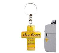Religious Keychain - Wooden Jesus Key Ring with Bible Verse | Small Key Chain for Men Women Luggage Purse Handbag Backpack Wallet Car Travel School Party Birthday Easter