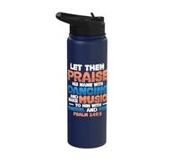 Religious Let Them Praise His Name with Dancing and Music Stainless Steel Insulated Water Bottle