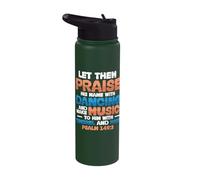 Religious Let Them Praise His Name with Dancing and Music Stainless Steel Insulated Water Bottle