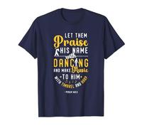 Religious Let Them Praise His Name with Dancing and Music T-Shirt, Men, Navy Blue, 6X-Large