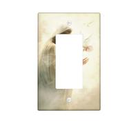 Religious Light Switch Cover Plates/Outlet Covers, Off White Christian Theme for Spiritual Decor, Thermoplastic Wall Plates, Standard Size Single Rocker