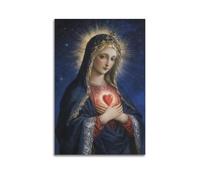 Religious Madonna Decorative Paintings, European-style Retro Portraits, Holy Virgin Mary Prayer Paintings, Church, Bedroom, And Study Poster 20x30inch(50x75cm)