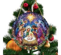 Religious Nativity Scene Pendant - Religious Christmas Tree Jesus Christ Acrylic Jesus Ornaments for Christmas Tree Decorative Christian Jesus Sun 2D for Christmas