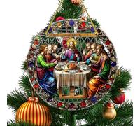 Religious Nativity Scene Pendant - Religious Christmas Tree Jesus Christ Acrylic Jesus Ornaments for Christmas Tree Decorative Christian Jesus Sun 2D for Christmas