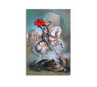 Religious Oil Painting Saint George Slaying Dragon Decorative Painting Canvas Wall Posters And Modern Family Bedroom Decor 08x12inch(20x30cm)