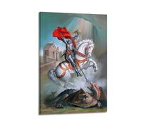 Religious Oil Painting Saint George Slaying Dragon Decorative Painting Canvas Wall Posters And Modern Family Bedroom Decor 16x24inch(40x60cm)