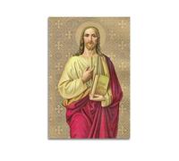 Religious Poster Jesus Holding Book Vintage Art Decorative Painting Canvas Wall Posters And Modern Family Bedroom Decor 20x30inch(50x75cm)