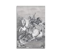 Religious Poster Saint George Slaying Dragon Sketch Decorative Painting Canvas Wall Posters And Modern Family Bedroom Decor 08x12inch(20x30cm)