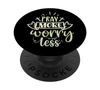 Religious Pray More Christian Worship Church Goer Pastor PopSockets Adhesive PopGrip