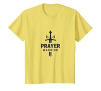 Religious Prayer Warrior for Men | Spiritual Strength T-Shirt, Kids, Lemon, 6 Years