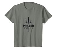 Religious Prayer Warrior for Men | Spiritual Strength T-Shirt, Kids, Olive Heather, 6 Years