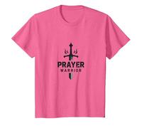 Religious Prayer Warrior for Men | Spiritual Strength T-Shirt, Kids, Pink Heather, 6 Years