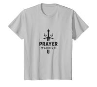 Religious Prayer Warrior for Men | Spiritual Strength T-Shirt, Kids, Silver, 6 Years