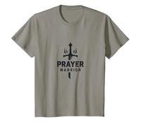 Religious Prayer Warrior for Men | Spiritual Strength T-Shirt, Kids, Slate, 6 Years