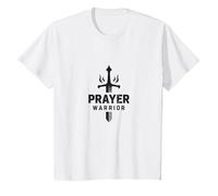 Religious Prayer Warrior for Men | Spiritual Strength T-Shirt, Kids, White, 6 Years