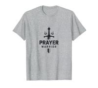 Religious Prayer Warrior for Men | Spiritual Strength T-Shirt, Men, Heather Grey, 6XL