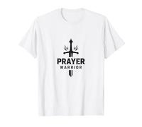 Religious Prayer Warrior for Men | Spiritual Strength T-Shirt, Men, White, 5XL