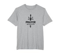 Religious Prayer Warrior for Men | Spiritual Strength T-Shirt, Men's Big and Tall, Heather Grey, 6X Tall