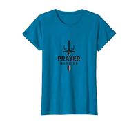 Religious Prayer Warrior for Men | Spiritual Strength T-Shirt, Women, Sapphire, S