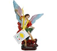 Religious proposals Statue of St. Michael the Archangel with Open Wings. Height 28 cm. Hand painted.