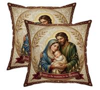 Religious Religious Scene Holy Family Throw Pillow Covers 16x16 Set of 2