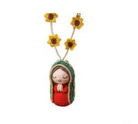 Religious Resin Virgin Mary Car Charm for Dashboard or Rearview Mirror with Detailed Craftsmanship and Devotion Theme (Model A)
