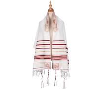Religious Scarf Shawl for Prayer - Arab Israeli Tallit Clothing for Men, Women, Adults, Children, Middle-Aged and Elderly - Jewish Worship Garment for Summer, Winter, Spring, Autumn (Red)