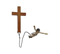 Religious Statue - Jumping Jesus Wall Decor, Humorous Christian Figurine with High Action Pose, Spiritual Conversation Piece, Ideal for Easter Home Living Room Gallery