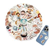 Religious Sticker Pack - Faith Labels, Scripture Decals for Scrapbooking, Waterproof Prints with 50 Pieces, Home Craft Supplies, Boho Symbols for Bottle Decoration, Laptop Customization and Phone