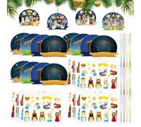 Religious Sticker Scenes for Kids - 36 Nativity Scene Stickers - Nativity Scene Stickers Make Your Own Jesus Happy Birthday Christmas Religious Scene Stickers