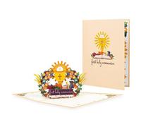 Religious Symbols & Floral First Holy Communion Pop-Up Card