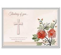 Religious Thinking of you Card - Get Well Wishes - Inspirational Christian Bible Quote Verse - Scripture Comfort - Blank inside to write own special message of love care support good cheer greetings