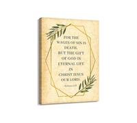 Religious Wall-Art Romans 6 23 Bible Verse Print Christian Scripture Decor Inspirational The Wages Of Sin Is Death But The Gift Of God Is Eternal Life Home Office(Unframed,08x12inch(20x30cm))