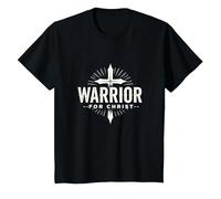 Religious Warrior for Christ Faith Apparel for Men T-Shirt, Kids, Black, 3 Years