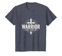 Religious Warrior for Christ Faith Apparel for Men T-Shirt, Kids, Heather Blue, 3 Years