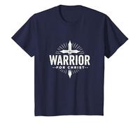Religious Warrior for Christ Faith Apparel for Men T-Shirt, Kids, Navy, 3 Years