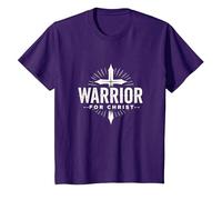 Religious Warrior for Christ Faith Apparel for Men T-Shirt, Kids, Purple, 3 Years