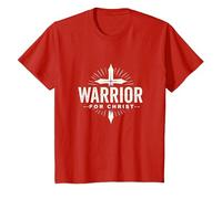 Religious Warrior for Christ Faith Apparel for Men T-Shirt, Kids, Red, 3 Years