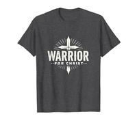 Religious Warrior for Christ Faith Apparel for Men T-Shirt, Men, Dark Heather Grey, 3XL