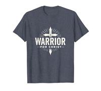 Religious Warrior for Christ Faith Apparel for Men T-Shirt, Men, Heather Blue, 3XL