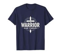 Religious Warrior for Christ Faith Apparel for Men T-Shirt, Men, Navy, 3XL