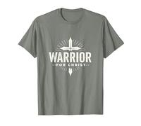 Religious Warrior for Christ Faith Apparel for Men T-Shirt, Men, Olive Heather, 3XL